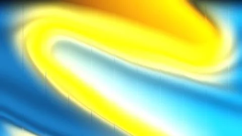 Abstract Yellow Blue Glowing Liquid Wave Background Illustrazione stock
