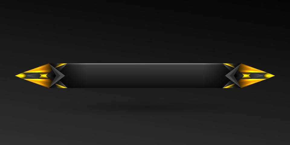 Abstract yellow border game interface screen title lower third banner bar Stock Illustration