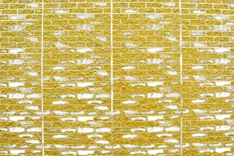 Abstract yellow brick wall texture. Seamless pattern of Golden bricks wall 스톡 일러스트
