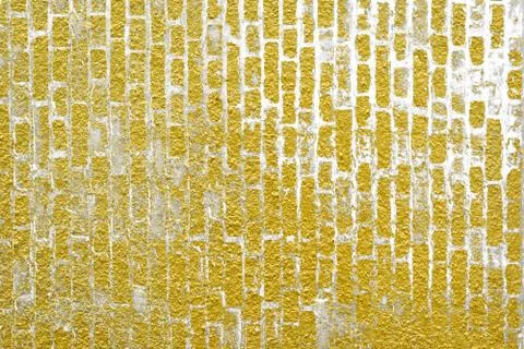 Abstract yellow brick wall texture. Seamless pattern of Golden bricks wall Stock Illustration