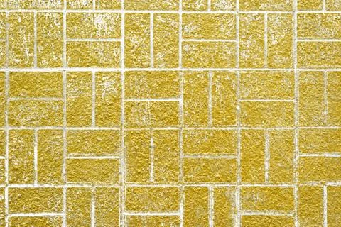Abstract yellow brick wall texture. Seamless pattern of Golden bricks wall Stock Illustration