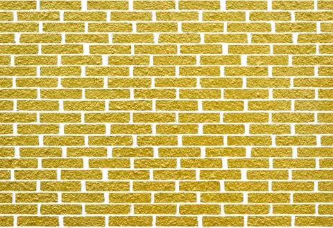 Abstract yellow brick wall texture. Pattern of Golden bricks wall background. 스톡 일러스트