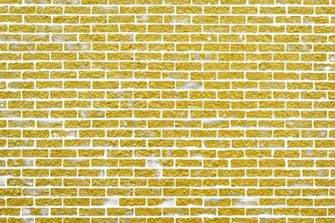 Abstract yellow brick wall texture. Pattern of Golden bricks wall background. Stock Illustration