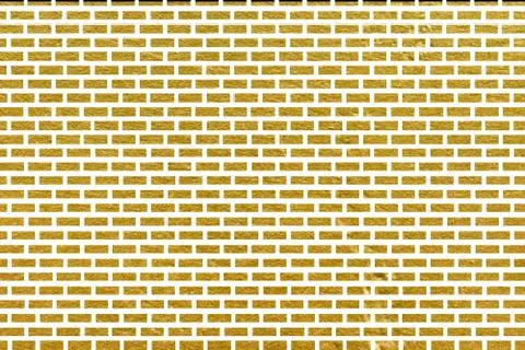Abstract yellow brick wall texture. Pattern of Golden bricks wall background. Stock Illustration