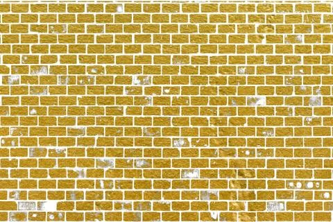 Abstract yellow brick wall texture. Pattern of Golden bricks wall background. Stock Illustration