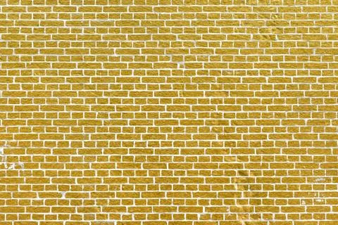 Abstract yellow brick wall texture. Pattern of Golden bricks wall background. 스톡 일러스트