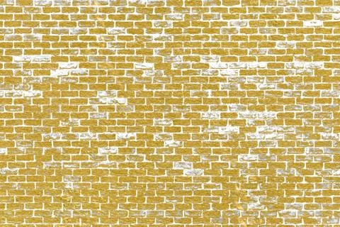 Abstract yellow brick wall texture. Pattern of Golden bricks wall background. Stock Illustration