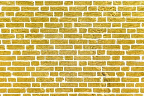 Abstract yellow brick wall texture. Pattern of Golden bricks wall background. Stock Illustration