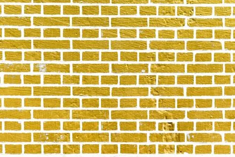 Abstract yellow brick wall texture. Pattern of Golden bricks wall background. Stock Illustration