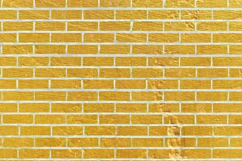 Abstract yellow brick wall texture. Pattern of Golden bricks wall background. Stockillustratie
