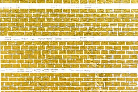 Abstract yellow brick wall texture. Pattern of Golden bricks wall background. Stockillustratie
