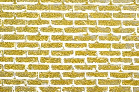 Abstract yellow brick wall texture. Seamless pattern of Golden bricks wall Stock Illustration