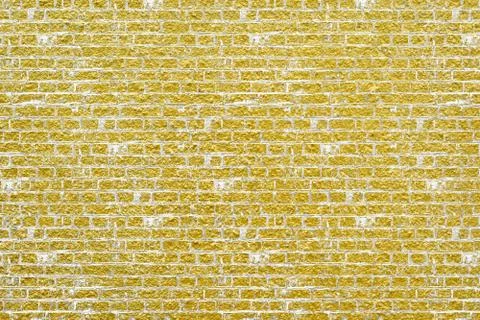 Abstract yellow brick wall texture. Pattern of Golden bricks wall background. 스톡 일러스트
