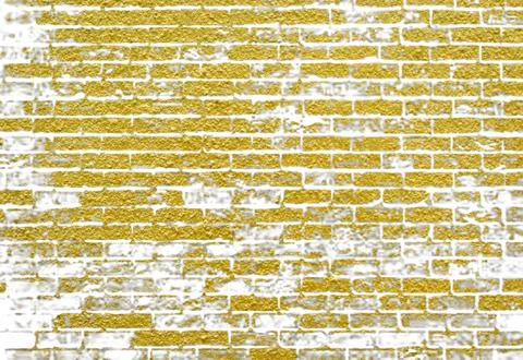 Abstract yellow brick wall texture. Pattern of Golden bricks wall background. 스톡 일러스트
