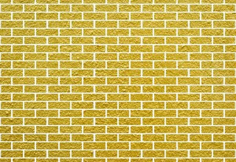 Abstract yellow brick wall texture. Pattern of Golden bricks wall background. 스톡 일러스트