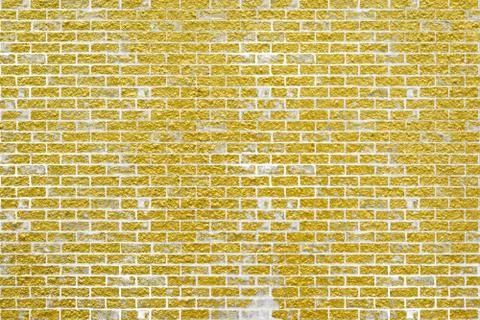 Abstract yellow brick wall texture. Pattern of Golden bricks wall background. Stock Illustration