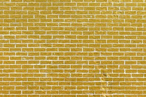Abstract yellow brick wall texture. Pattern of Golden bricks wall background. Stockillustratie