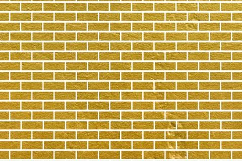 Abstract yellow brick wall texture. Pattern of Golden bricks wall background. Stock Illustration