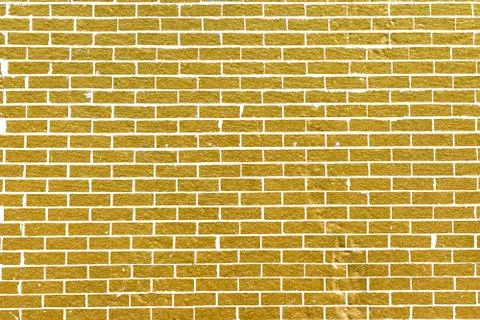Abstract yellow brick wall texture. Pattern of Golden bricks wall background. Stockillustratie