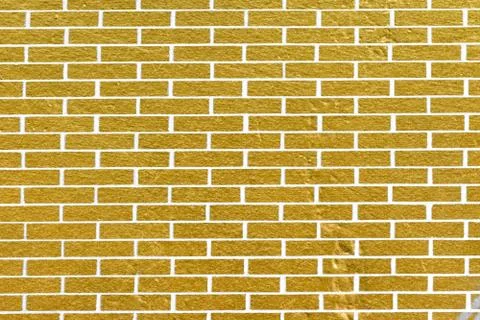 Abstract yellow brick wall texture. Pattern of Golden bricks wall background. 스톡 일러스트