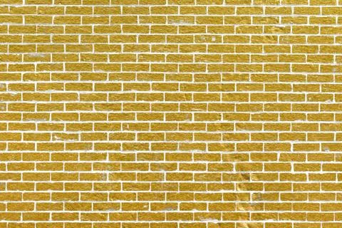 Abstract yellow brick wall texture. Pattern of Golden bricks wall background. Stock Illustration