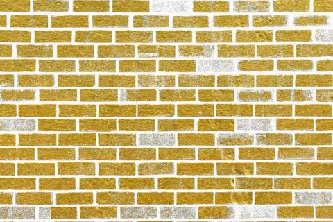 Abstract yellow brick wall texture. Pattern of Golden bricks wall background. Stock Illustration