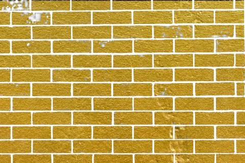 Abstract yellow brick wall texture. Pattern of Golden bricks wall background. Stock Illustration
