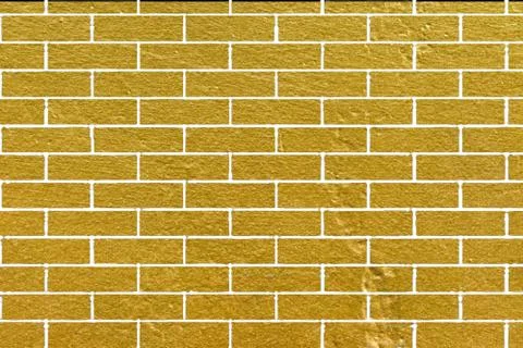 Abstract yellow brick wall texture. Pattern of Golden bricks wall background. Stock Illustration