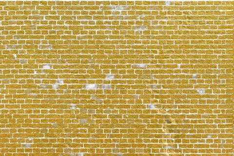 Abstract yellow brick wall texture. Pattern of Golden bricks wall background. 스톡 일러스트