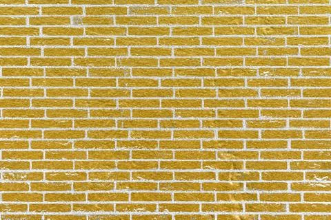 Abstract yellow brick wall texture. Pattern of Golden bricks wall background. Stock Illustration