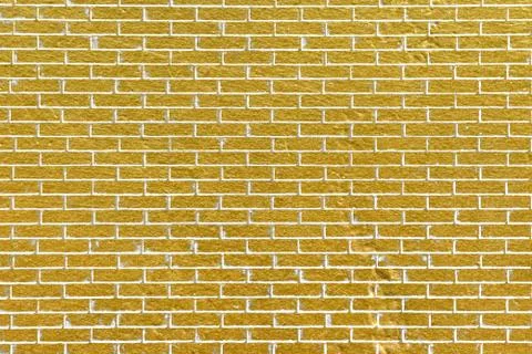 Abstract yellow brick wall texture. Pattern of Golden bricks wall background. Stock Illustration