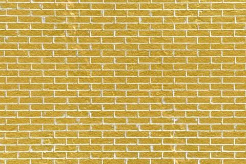 Abstract yellow brick wall texture. Pattern of Golden bricks wall background. Stock Illustration