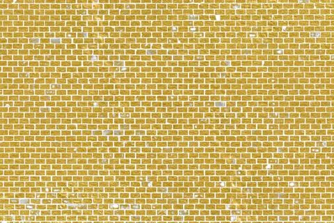 Abstract yellow brick wall texture. Pattern of Golden bricks wall background. Stock Illustration