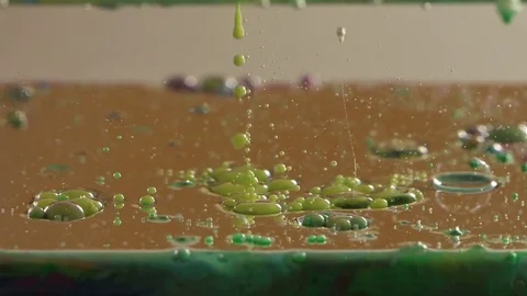 Abstract Yellow Bubbles Falling Stock Footage 75465717