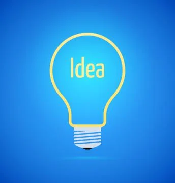 Abstract yellow bulb icon Stock Illustration