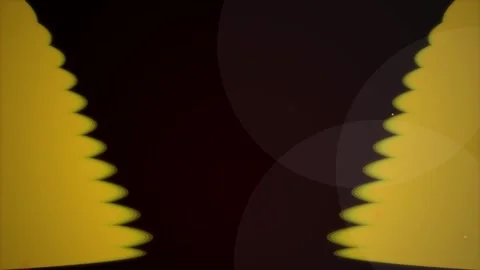 Abstract Yellow Christmas Tree Border on Dark Background with Bokeh Lights Stock Footage 346661561