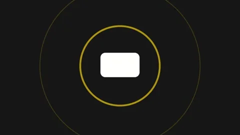 Abstract yellow circle interface animation on dark background for futuristic Stock Footage 336472048