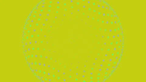 Abstract yellow circle made of small green and blue dots 스톡 일러스트