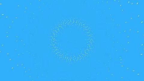 Abstract yellow circle particles on a blue background Stock Illustration