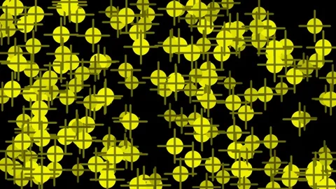 Abstract Yellow Circles and Crosses Pattern Motion Background Stock Footage 333082532