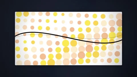 Abstract Yellow Circles Pattern with Wavy Line - Digital Art Background Stock Footage 348413508