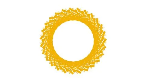 Abstract yellow circular pattern from planes. 3d rendering image. Stock Illustration