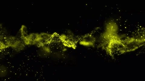 Abstract yellow clean, soft, shiny and blurred particle moving on black bac.. Stock Footage 295194109