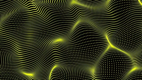 Abstract yellow color dots particles flowing wave animated pattern halftone.. Stock Footage 290852107