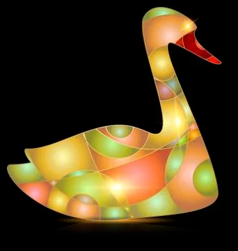 Abstract yellow colored bird Stock Illustration