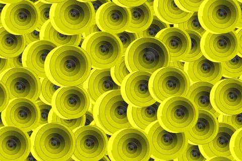 Abstract Yellow Concentric 3D Circles Illustrazione stock