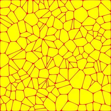 Abstract Yellow Cracked Material on Red Background Stock-Illustration