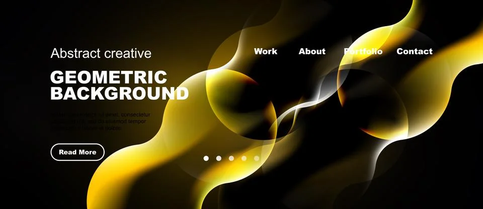 Abstract yellow design. Dynamic shapes, flowing lines create modern backgroun イラスト素材
