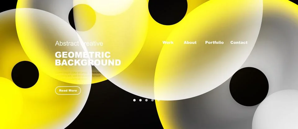 Abstract yellow design. Overlapping circles create dynamic background. Text 스톡 일러스트