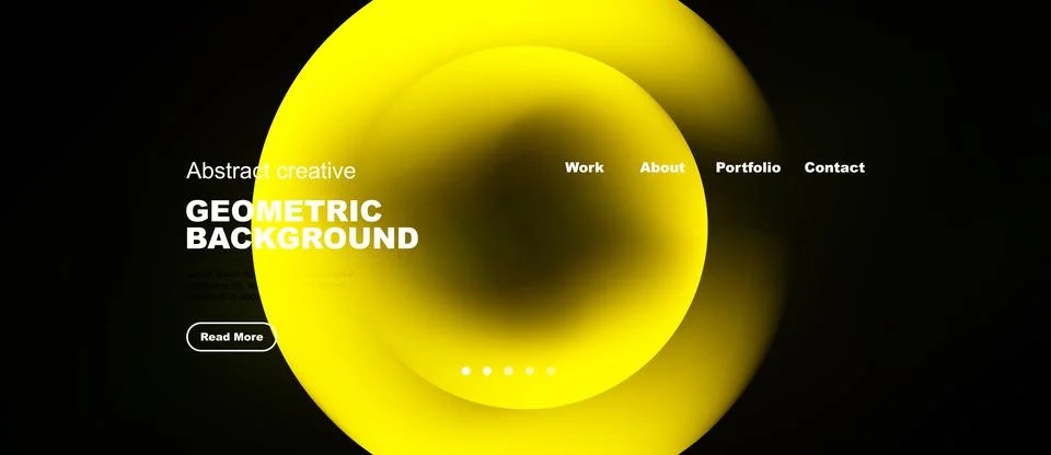 Abstract yellow design. Overlapping circles create depth. Text elements inclu Stock Illustration